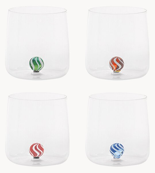 Set di 4 bicchieri in vetro borosilicato fatti a mano Bilia Candy