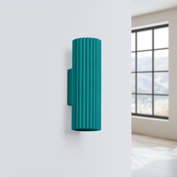 Brilagi - Lampada da parete LED CRESTO 2xGU10/10W/230V 20 cm turchese