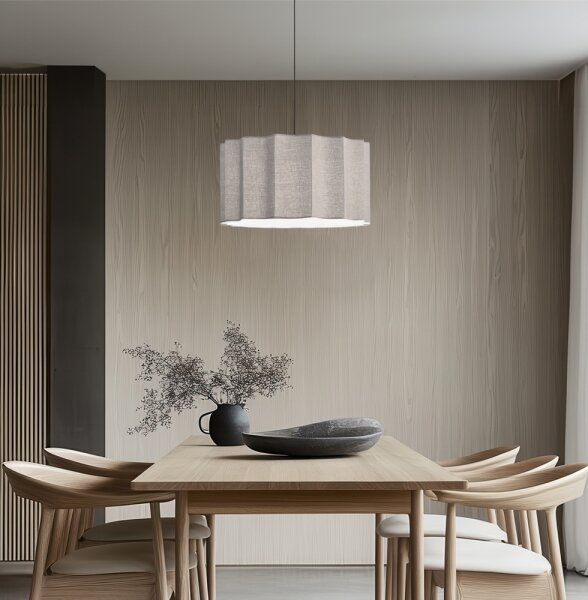 Lampada a sospensione a cavo WAVY 1xE27/14W/230V grigio