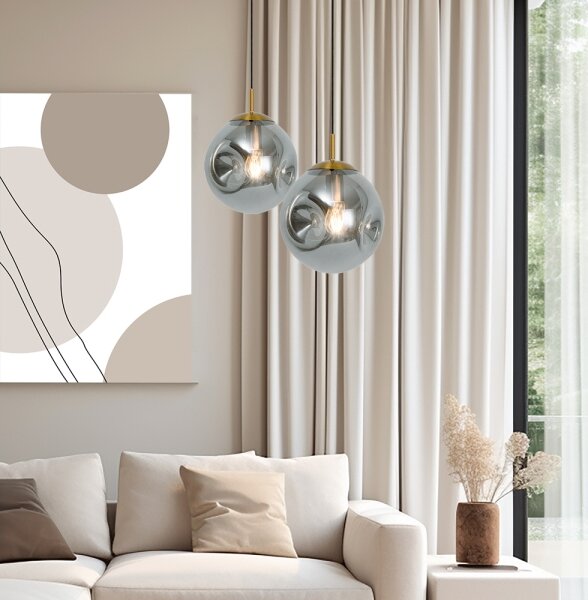 Lampada a sospensione su cavo OSCAR 1xE27/40W/230V nero fumé