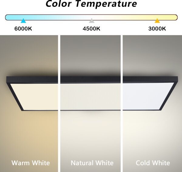 Brilagi-LED Plafoniera da bagno dimmerabile FRAME SMART LED/96W/230V IP44 nero + telecomando