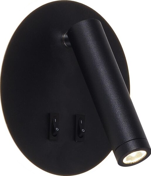 Zuma Line W4107-BK-LED Faretto da parete CIRCA LED/5,5W/230V + LED/2,5W nero