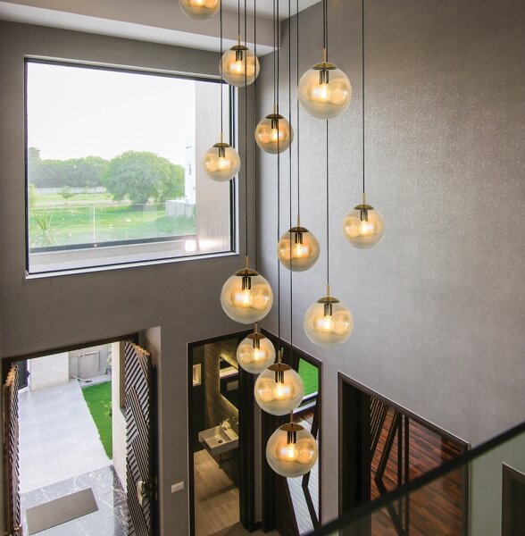 Lampadario a sospensione con cavo OSCAR 1xE27/40W/230V beige fumé