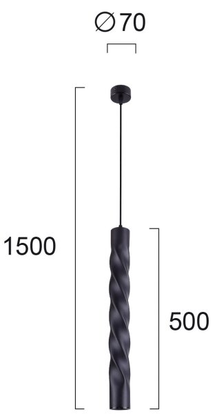 Lampada a sospensione su cavo MARLEY 1xGU10/30W/230V nero