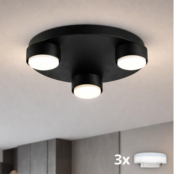Brilagi - LED RGB dimmerabile plafoniera MONO 3xGX53/14W/230V Wi-Fi Tuya diam. 30 cm nera