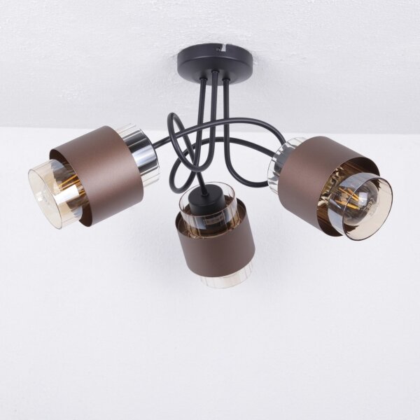 Globo 15560-3DC - Lampadario a plafone MILLEY 3xE27/40W/230V nero/bronzo