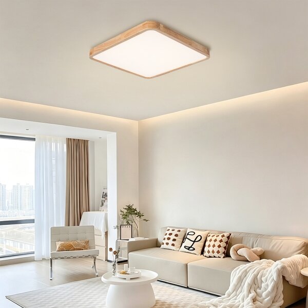 Brilagi - Plafoniera LED dimmerabile WOODLINE SQUARE LED/80W/230V rovere 60x60 cm + telecomando