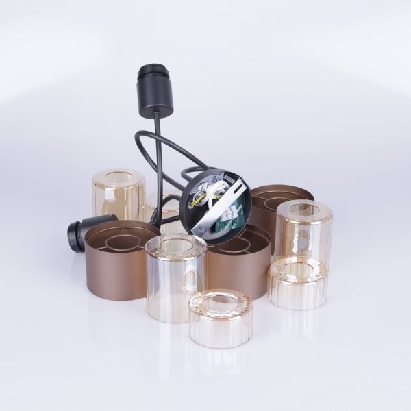 Globo 15560-3DC - Lampadario a plafone MILLEY 3xE27/40W/230V nero/bronzo