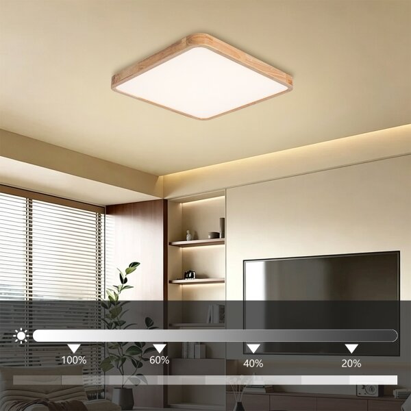 Brilagi - Plafoniera LED dimmerabile WOODLINE SQUARE LED/80W/230V rovere 60x60 cm + telecomando