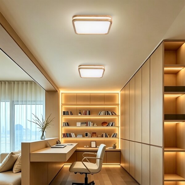 BRILAGI - Lampada a LED dimmerabile MOLINA SQUARE LED/48W/230V finitura rovere 40x40 cm + telecomando