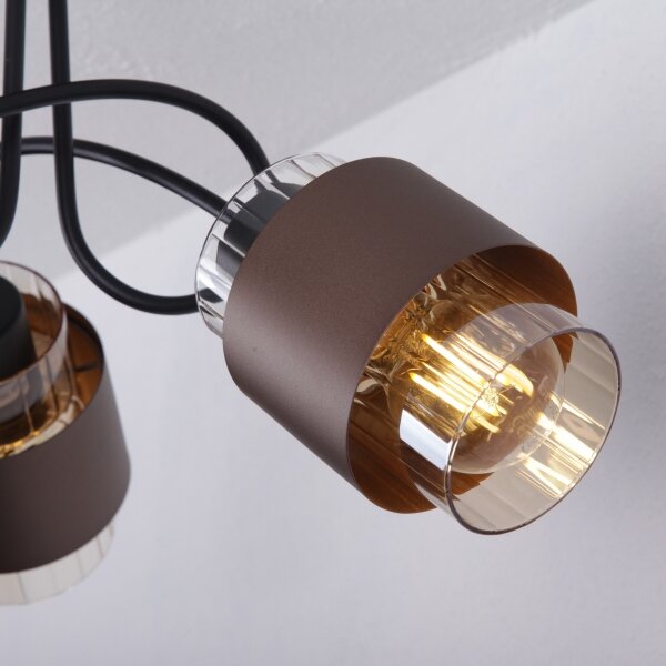 Globo 15560-3DC - Lampadario a plafone MILLEY 3xE27/40W/230V nero/bronzo