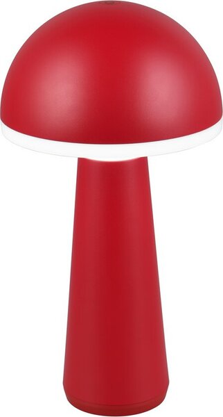 Lampada da tavolo LED portatile FUNGO rossa 2W, tonalità di bianco, 200 lm, alluminio, dimensioni: 31x16x16 cm, IP54, RL