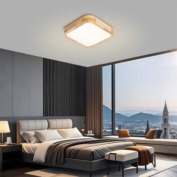Brilagi - Plafoniera LED WOODLINE SQUARE LED/32W/230V 3000/4000/6000K rovere 30x30