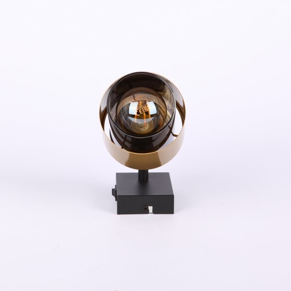 Globo 15560-1 - Faretto da parete MILLEY 1xE27/40W/230V nero/ottone