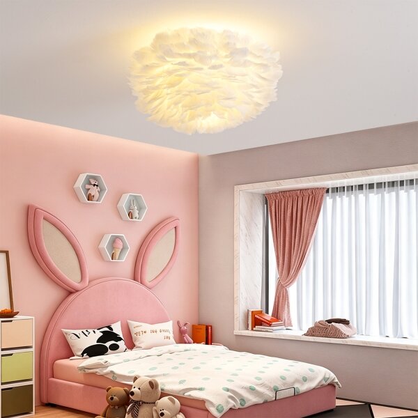 Brilagi - Plafoniera FEATHER 3xE27/40W/230V diam. 50 cm bianca