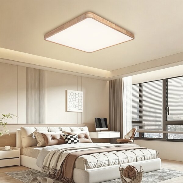 Brilagi - Lampada LED dimmerabile WOODLINE SQUARE LED/100W/230V rovere 80x80 cm + telecomando