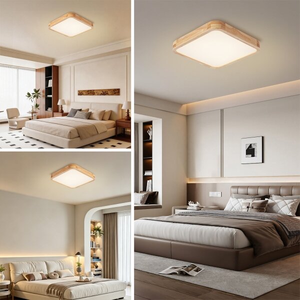 Brilagi - Plafoniera LED dimmerabile WOODLINE SQUARE LED/48W/230V rovere 40x40 cm + telecomando