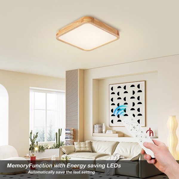 Brilagi - Plafoniera LED dimmerabile WOODLINE SQUARE LED/48W/230V rovere 40x40 cm + telecomando