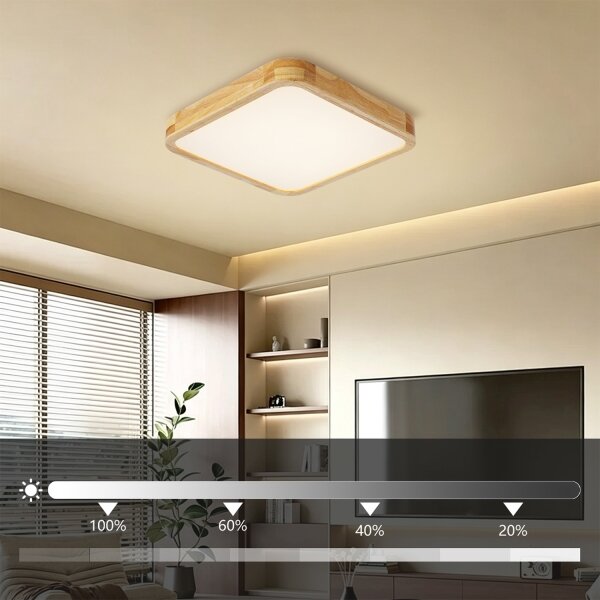 Brilagi - Plafoniera LED dimmerabile WOODLINE SQUARE LED/48W/230V rovere 40x40 cm + telecomando