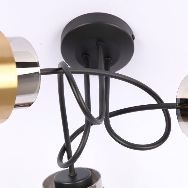 Globo 15560-3D - Lampadario a plafone MILLEY 3xE27/40W/230V nero/ottone