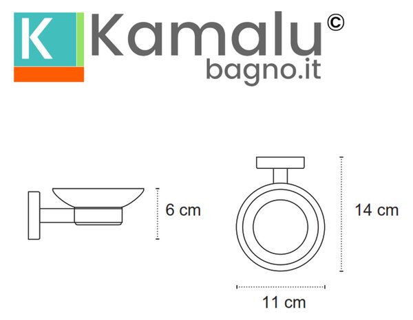 Portasapone vetro e acciaio inox lucido installazione a muro | MIRA-C - KAMALU