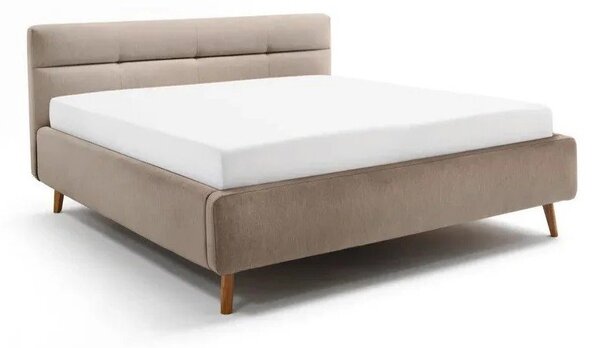 Letto matrimoniale imbottito beige con contenitore con rete inclusa 180x200 cm Lotte – Meise Möbel