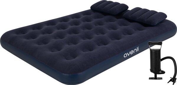 Lettino da campeggio Avenli "Easy Camp", letto gonfiabile 191 x 137 x 22 cm, materasso ad aria per 2 persone, materasso da campeggio con cuscino e pompa ad aria inclusi