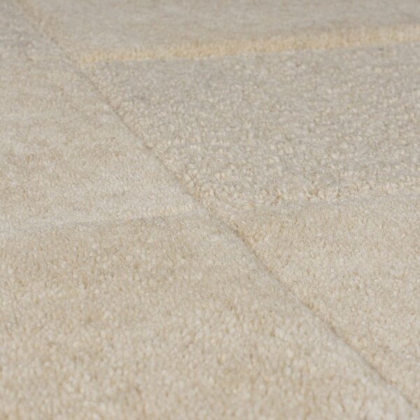 Passatoia in lana beige tessuta a mano 60x230 cm Checkerboard - Flair Rugs