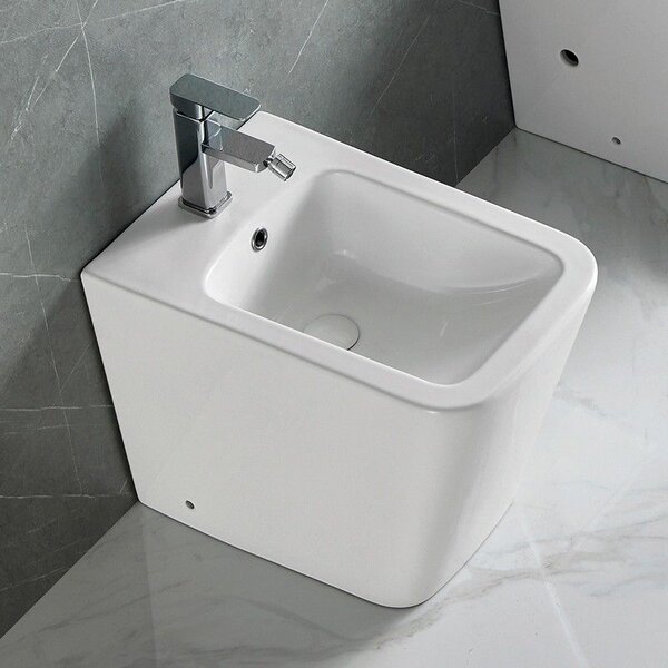 Kamalu set sanitari monoblocco a terra rimless con sedile soft close | litos-2700