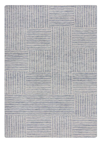 Tappeto in lana blu chiaro tessuto a mano 80x150 cm Memphis Wool - Flair Rugs