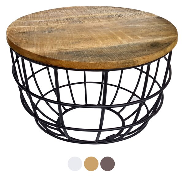 Tavolino da salotto Lexington Dallas Ø 55cm in legno massiccio tabacco