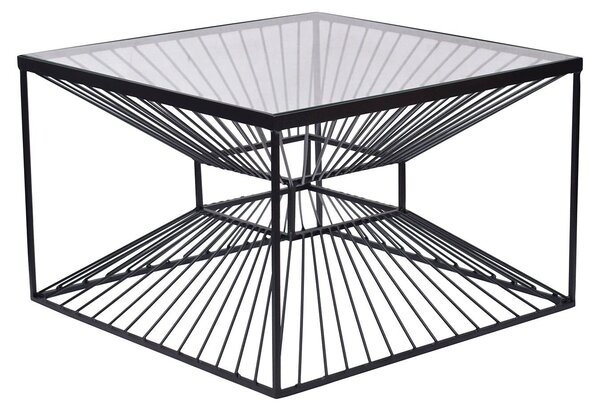 Tavolino da salotto 60 cm in metallo e vetro, design moderno per il soggiorno. ACQUISTA ORA