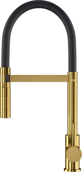 Granitan | Miscelatore da cucina Vento - Oro - Orientabile a 360° - Bocca estraibile - Interasse standard 150 mm