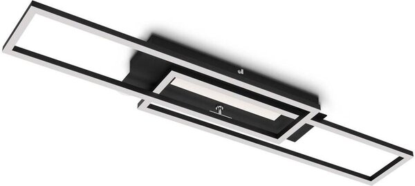 BRILONER - Lampada da soffitto a LED con luce centrale, colore della luce bianco caldo, lampada da soffitto a LED commutabile separatamente, funzione di memoria, lampada da soggiorno girevole, nero