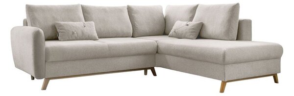 Divano letto angolare beige L, angolo destro Scandic Lagom - Miuform