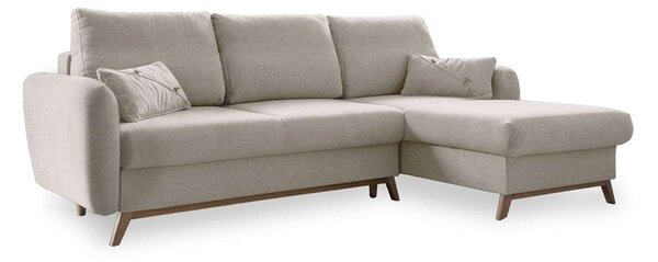 Divano letto angolare beige, angolo destro Scandic Lagom - Miuform