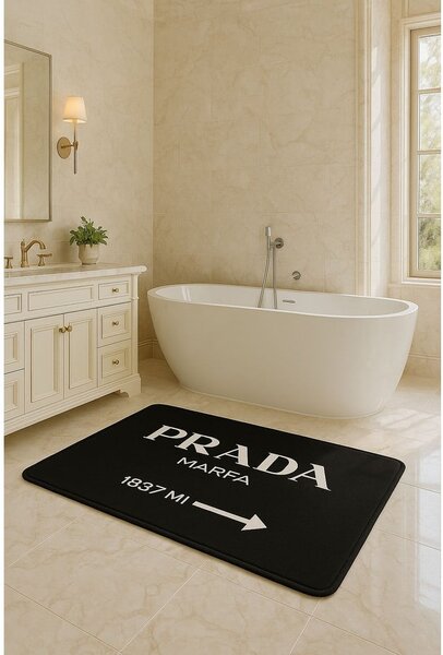Set di tappetini per il bagno neri in velluto 2 pz 60x100 cm Prada – Mila Home