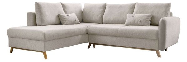 Divano letto angolare beige L, angolo sinistro Scandic Lagom - Miuform