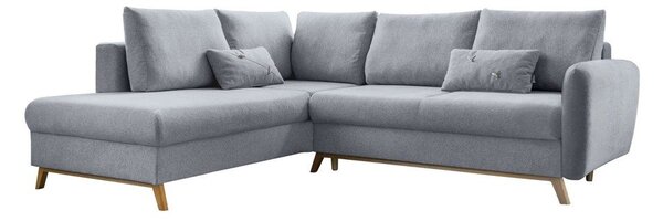 Divano letto angolare grigio chiaro L, angolo sinistro Scandic Lagom - Miuform