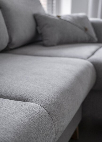 Divano letto angolare grigio chiaro, angolo destro Scandic Lagom - Miuform