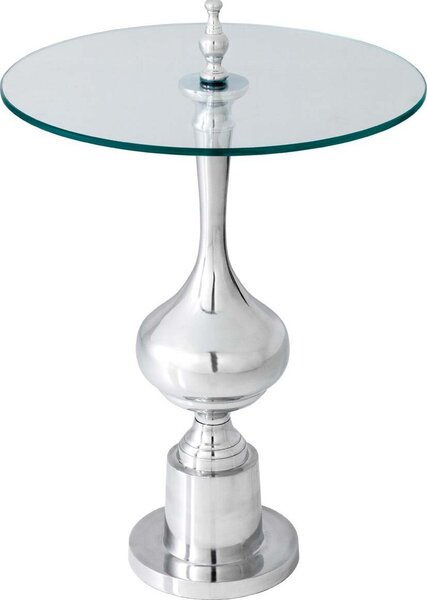 Piastra in vetro 65 cm, design argento, tavolo moderno per soggiorno - ACQUISTA ORA
