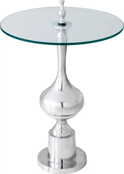 Piastra in vetro 65 cm, design argento, tavolo moderno per soggiorno - ACQUISTA ORA