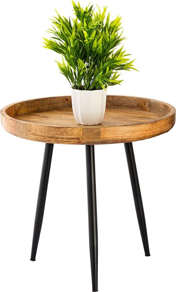 Tavolino in legno rotondo Tavolino da salotto Vancouver 50 x 48 cm
