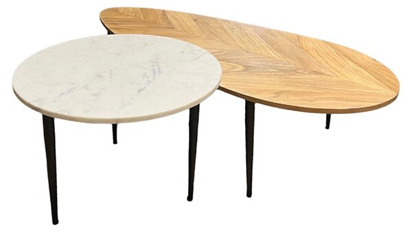 Tavolino da salotto in marmo e legno, design moderno per il soggiorno – ACQUISTA ORA