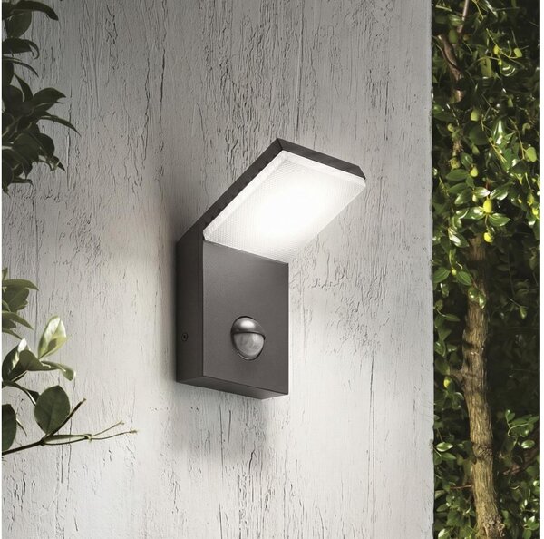 Ideal Lux - Lampada da esterno LED con sensore STYLE LED/9W/230V CRI 90 IP54 antracite