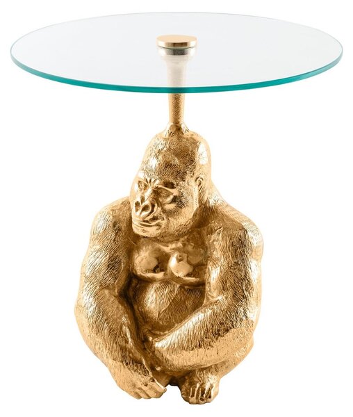 Piastra in vetro da 50 cm, design dorato, tavolo moderno per soggiorno - ACQUISTA ORA