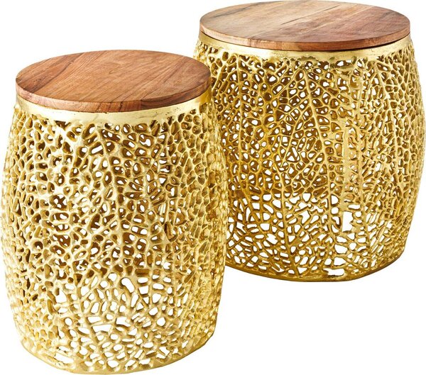 Tavolino da salotto 40 cm in legno, design dorato, moderno, per soggiorno - ACQUISTA ORA