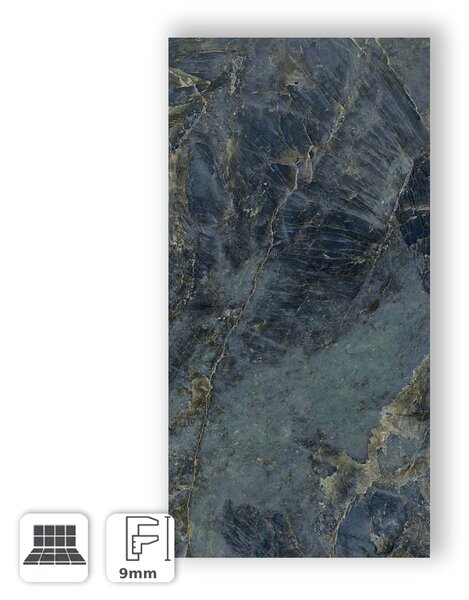 Gres Porcellanato Effetto Marmo Blu con Riflessi Metallici Lucido 60x120 - ASS07