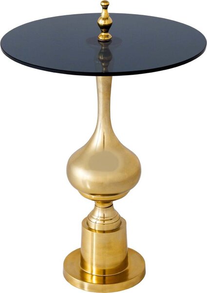 Piastra in vetro da 65 cm, design dorato, tavolo moderno per soggiorno - ACQUISTA ORA