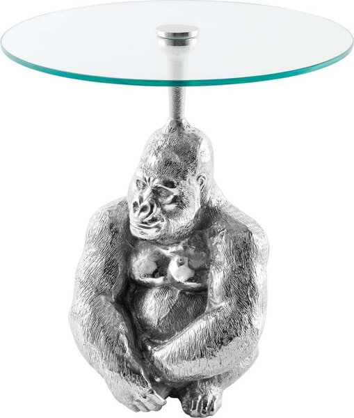 Piastra in vetro 50 cm, design argento, tavolo moderno per soggiorno - ACQUISTA ORA